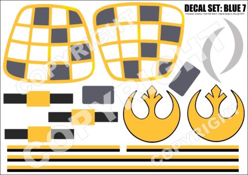 Helmet decal set - Star Wars 'Blue 7'