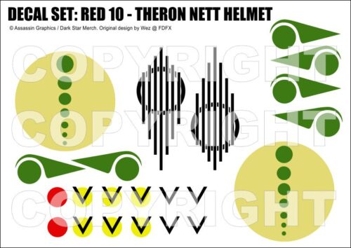 Helmet decal set - Star Wars Red 10 Theron Nett